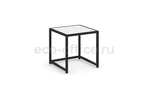 Стол журнальный LOFT VR.L-SJK-40 Белый бриллиант / Чёрный металл фото