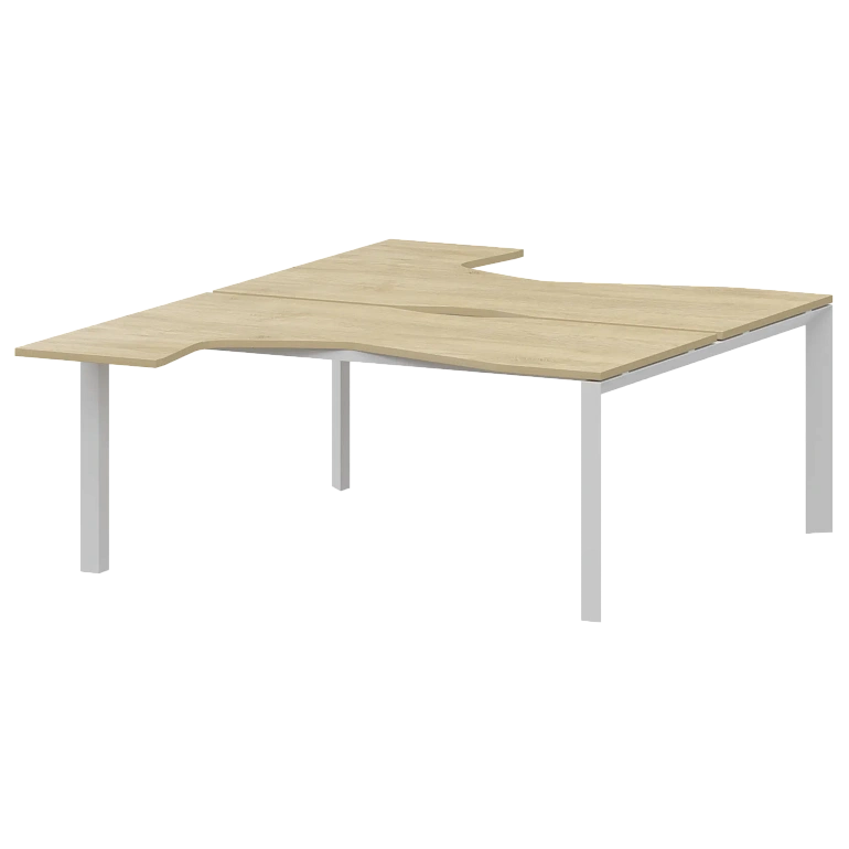 бенч эргономичный на 2 рабочих места на металлокаркасе protech нтмп.п.б2-060 баттл рок/белый фото