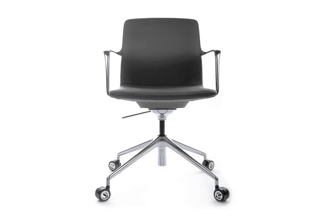 Конференц-кресло RV Design PLAZA-M FK004-B12 Антрацит кожа  стоимость