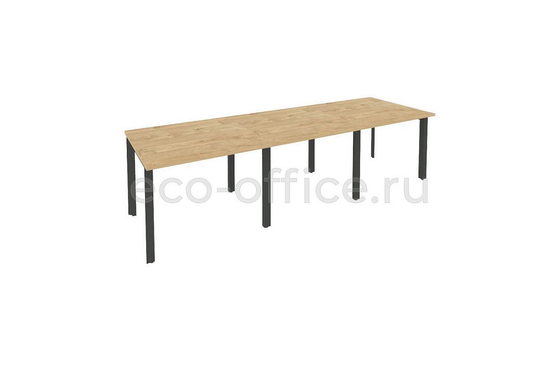 Стол переговорный (3 столешницы) ONIX O.MP-PRG-3.1 Тиквуд Светлый / Антрацит металл  стоимость