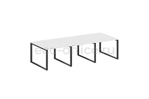 Стол переговорный (3 столешницы) METAL SYSTEM STYLE БО.ПРГ-3.1 Белый / Антрацит металл фото