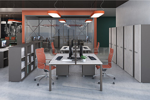 Мебель для персонала SOLUTION METAL Акация Морава / Трюфель фото