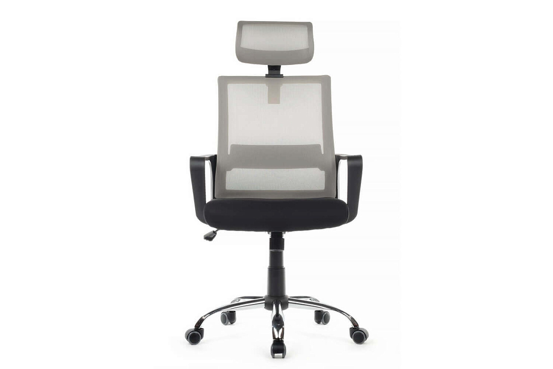 кресло rv chair mint 1029hb серая сетка / чёрная ткань фото