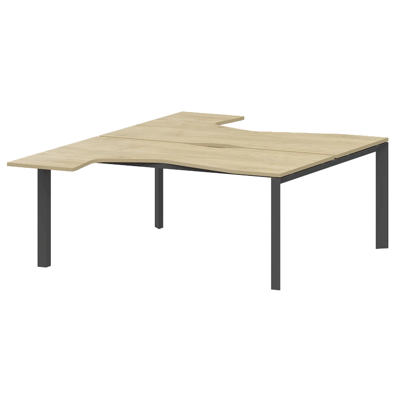 бенч эргономичный на 2 рабочих места на металлокаркасе protech нтмп.п.б2-060 баттл рок/антрацит фото