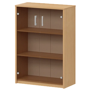 Стеллаж средний с тонированным стеклом Protech А-304/А-стл304тон Ольха фото