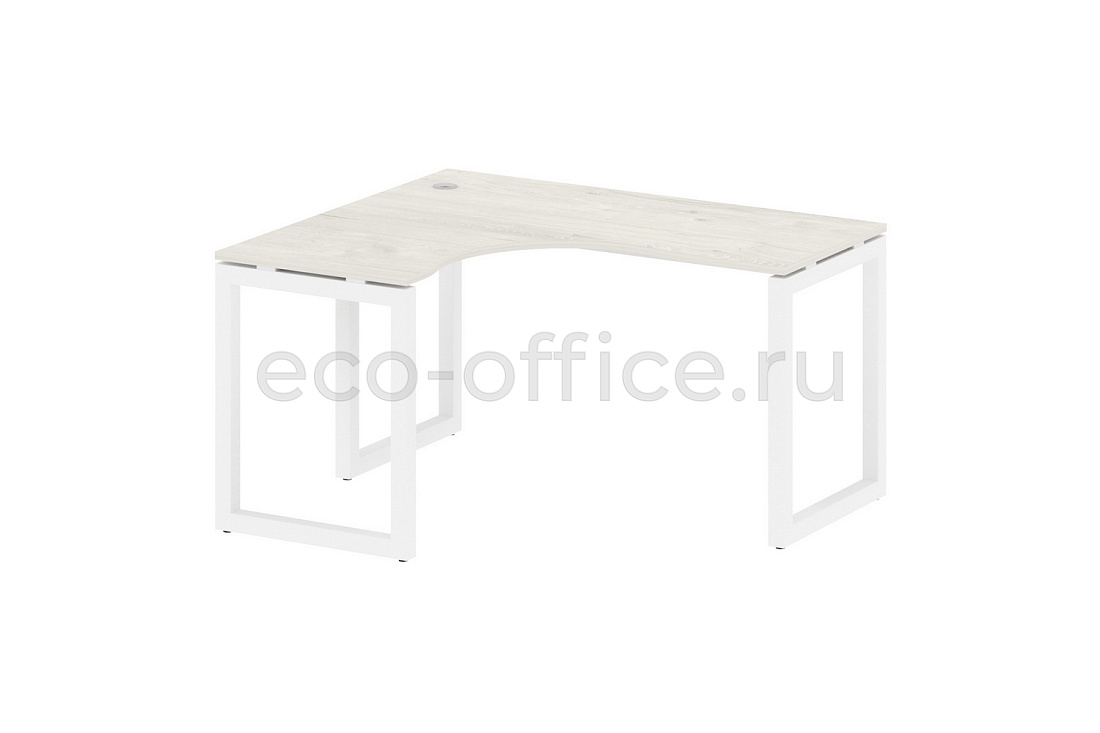Стол криволинейный левый METAL SYSTEM QUATTRO 5x5 50БО.СА-3 Л Дуб Наварра / Белый металл  стоимость