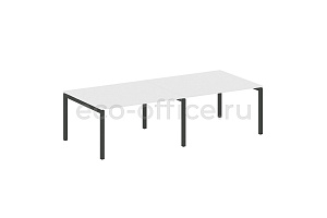 Стол переговорный (2 столешницы) METAL SYSTEM QUATTRO 5x5 50БП.ПРГ-2.3 Белый / Антрацит металл фото