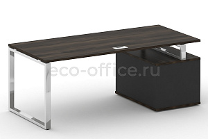 Стол руководителя c опорной тумбой SHIFT SK.SRT-200 (L) Дуб Мали / Антрацит фото