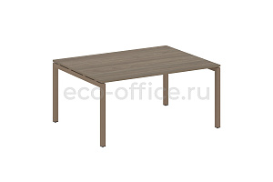 Стол переговорный (1 столешница) METAL SYSTEM QUATTRO 5x5 50БП.ПРГ-1.4 Вяз Благородный / Мокко металл фото
