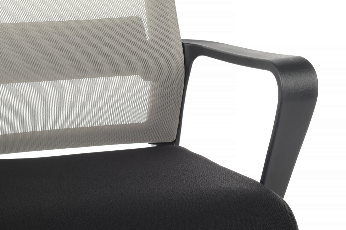 кресло rv chair mint 1029mb серая сетка / чёрная ткань фото