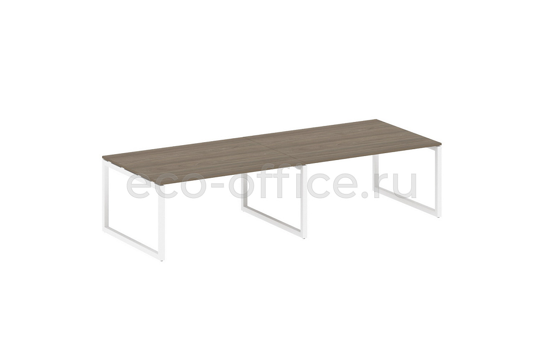 Стол переговорный (2 столешницы) METAL SYSTEM QUATTRO 5x5 50БО.ПРГ-2.4 Вяз Благородный / Белый металл  стоимость