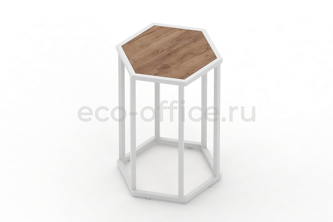 Стол журнальный HEX-600 Дуб Табак / Белый металл  стоимость