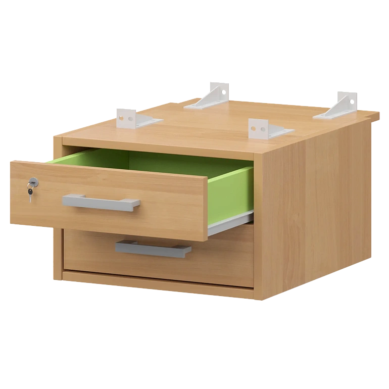 тумба подвесная для столов на м/каркасе гл.730 мм protech амт2-02м.73 ольха/белый фото