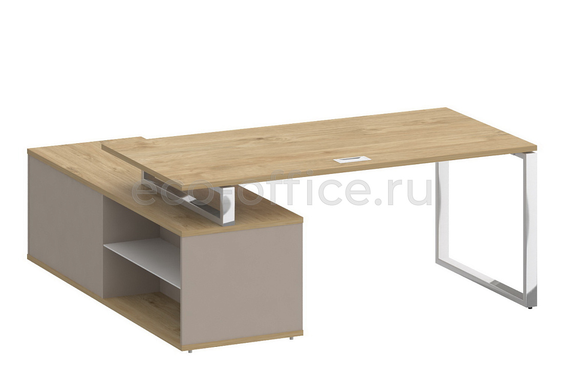 Стол руководителя c опорной греденцией SHIFT SK.SRG-180 (R) Тиквуд Светлый / Капучино  стоимость