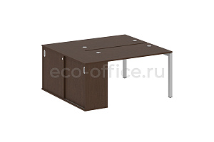 Рабочая станция с опорным шкафом-купе METAL SYSTEM QUATTRO 5X5 50БП.РС-СШК-1.2 Венге Цаво / Серый металл фото