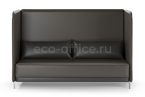 Трехместный диван ГРАФИТ В экокожа Euroline 9100 Чёрный фото