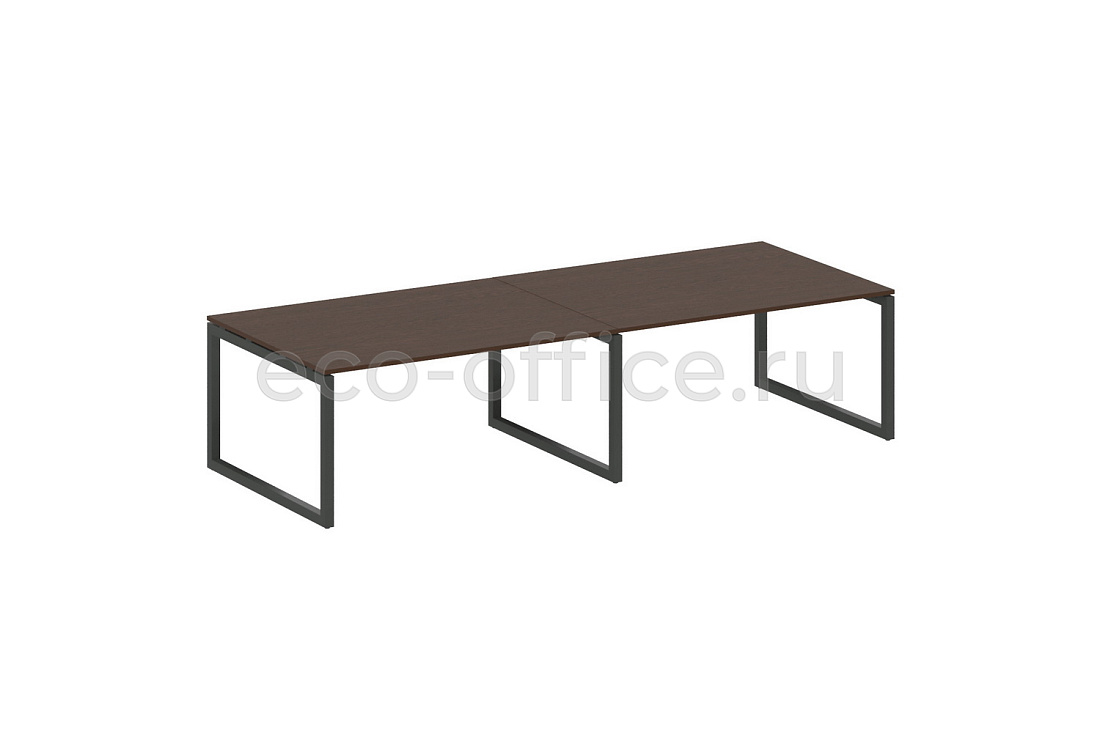 Стол переговорный (2 столешницы) METAL SYSTEM QUATTRO 5x5 50БО.ПРГ-2.4 Венге Цаво / Антрацит металл  стоимость
