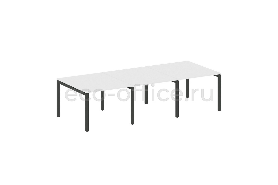 Стол переговорный (3 столешницы) METAL SYSTEM QUATTRO 5x5 50БП.ПРГ-3.1 Белый / Антрацит металл  стоимость