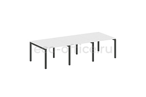 Стол переговорный (3 столешницы) METAL SYSTEM QUATTRO 5x5 50БП.ПРГ-3.1 Белый / Антрацит металл фото