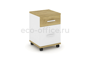 Тумба мобильная 1 ящик + 1 распашной фасад CONCEPT CN.TUM-009 B/W Дуб Винченцо / Белый Бриллиант / Белый металл фото