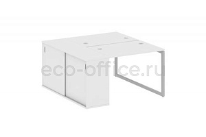 Рабочая станция с опорным шкафом-купе METAL SYSTEM QUATTRO 4x4 40БО.РС-СШК-1.1 Белый / Серый металл фото