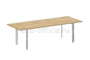 Стол переговорный ONIX DIRECT LUX M-O.MP-PRG-25 Тиквуд Светлый / Нержавеющая сталь фото