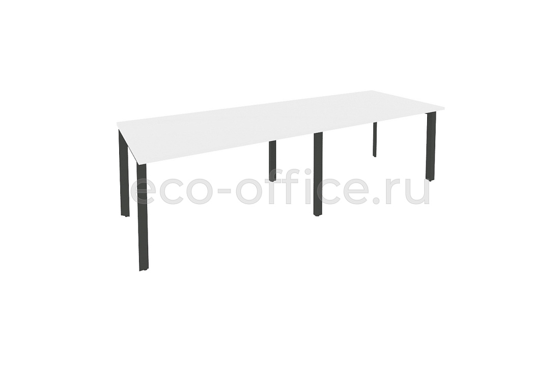 Стол переговорный (2 столешницы) ONIX O.MP-PRG-2.3 Белый Бриллиант / Антрацит металл  купить в Москве