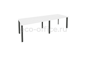 Стол переговорный (2 столешницы) ONIX O.MP-PRG-2.3 Белый Бриллиант / Антрацит металл фото