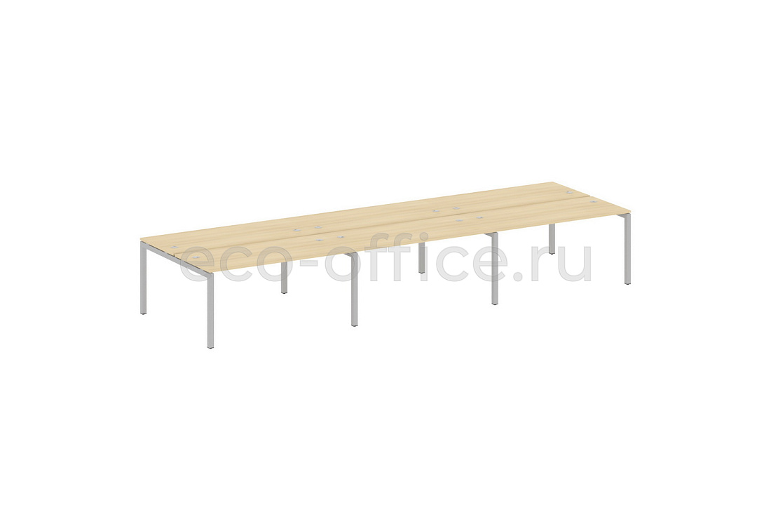Рабочая станция на 6 рабочих мест METAL SYSTEM QUATTRO 5x5 50БП.СМ-6.4 Акация Лорка / Серый металл  стоимость