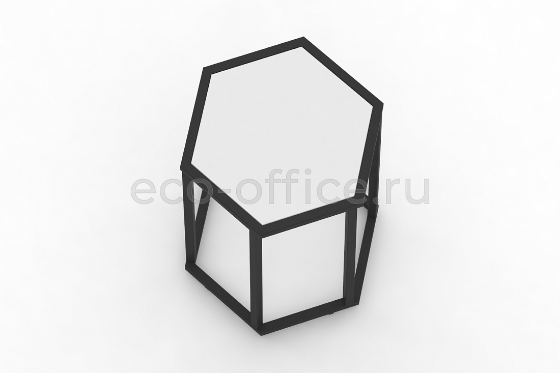 Стол журнальный HEX-600 Белый / Чёрный металл  стоимость