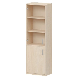 Шкаф комбинированный узкий с прозрачным стеклом Protech А-321/А-стл321пр Бук фото