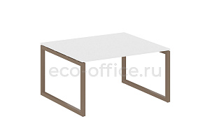 Стол переговорный (1 столешница) METAL SYSTEM QUATTRO 5x5 50БО.ПРГ-1.3 Белый / Мокко металл фото