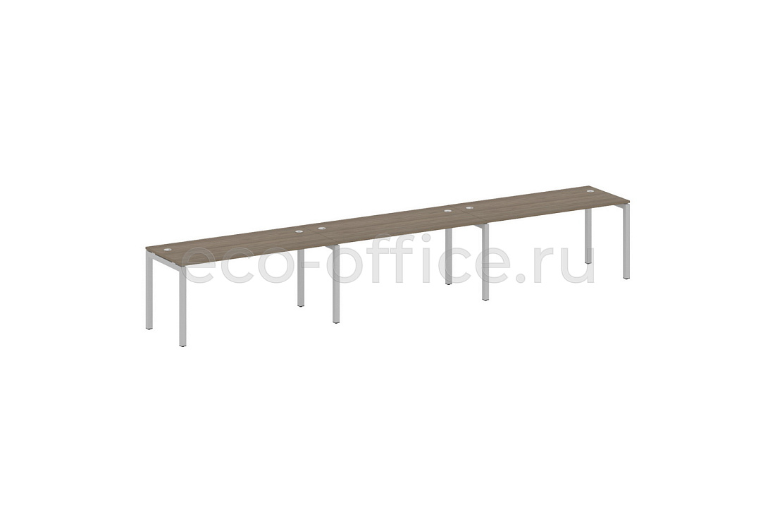 Рабочая станция на 3 рабочих места METAL SYSTEM QUATTRO 5x5 50БП.СМ-3.4 Вяз Благородный / Серый металл  стоимость