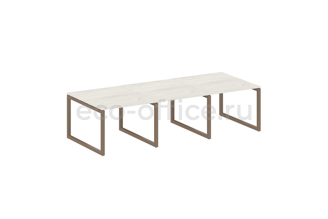 Стол переговорный (3 столешницы) METAL SYSTEM QUATTRO 5x5 50БО.ПРГ-3.1 Дуб Наварра / Мокко металл  стоимость