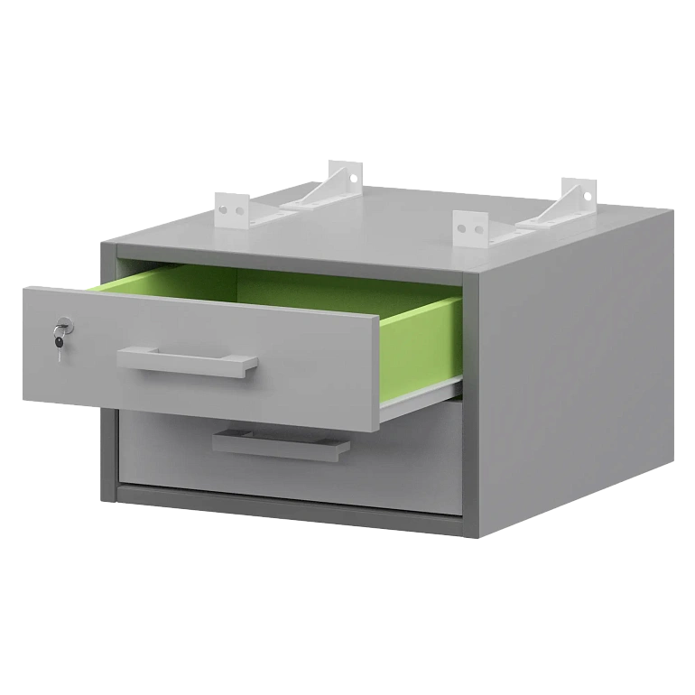 тумба подвесная для столов на м/каркасе гл.600 мм protech амт2-02м.60 серый/белый фото