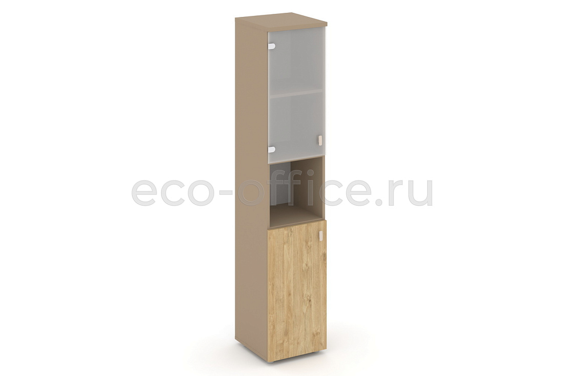 Шкаф высокий узкий левый ESTETICA ES.SU-1.4(L) Латте / Тиквуд Светлый купить в Москве