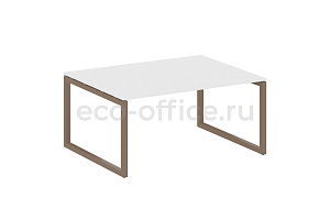Стол переговорный (1 столешница) METAL SYSTEM QUATTRO 5x5 50БО.ПРГ-1.4 Белый / Мокко металл фото