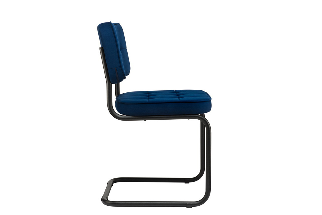 конференц-кресло eco-chair colombo comfort clm-05 синий велюр / черный металл фото