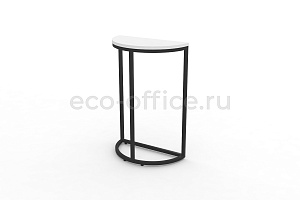 Стол журнальный SLICE-750 Белый Бриллиант / Чёрный металл фото