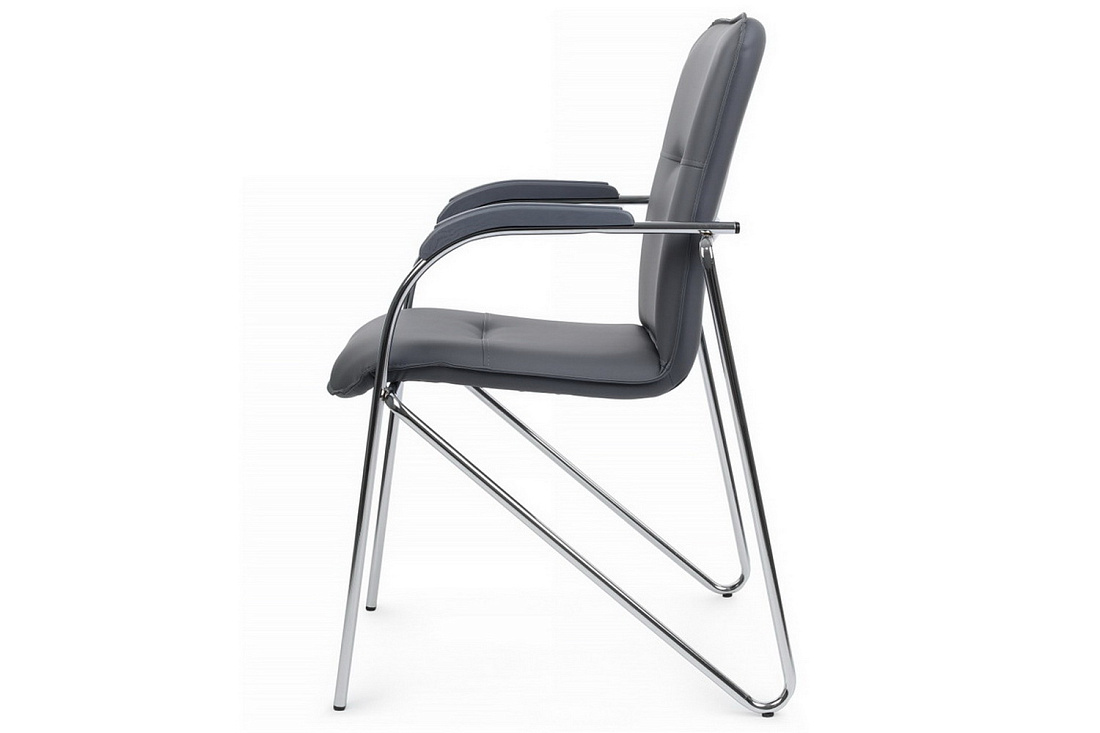 конференц-кресло rv chair самба на гальванических опорах smb-03h серая экокожа фото