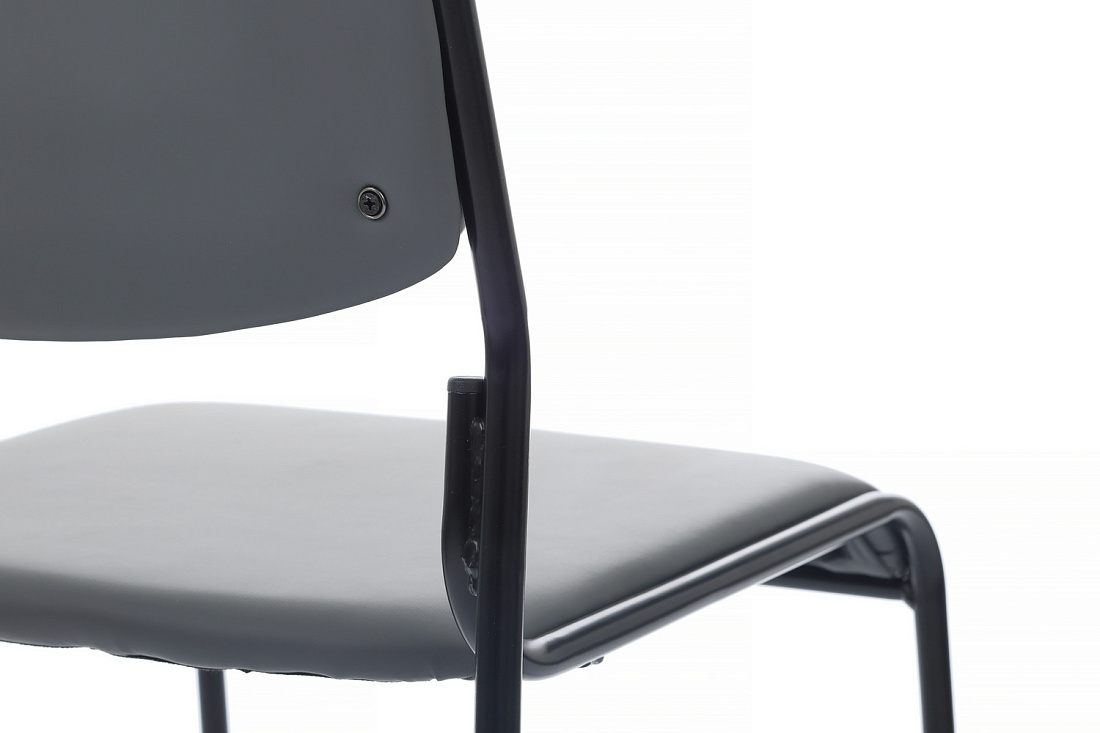 кресло rv chair nix omkl-01b серая экокожа / чёрный металл фото