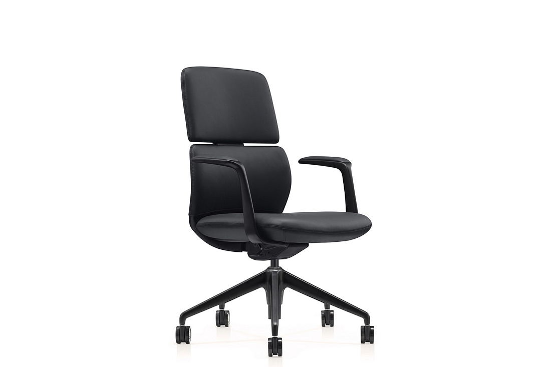 кресло руководителя rv design venetto-m fk013-b12 чёрная кожа фото