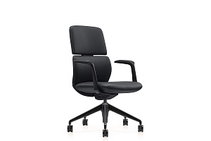Кресло руководителя RV Design VENETTO-M FK013-B12 Чёрная кожа фото