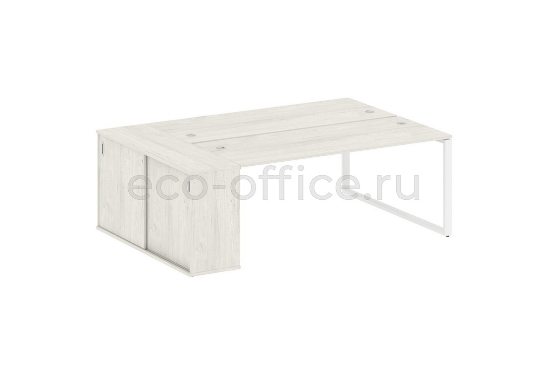 Рабочая станция с опорным шкафом-купе METAL SYSTEM STYLE БО.РС-СШК-1.5 Дуб Наварра / Белый металл  стоимость