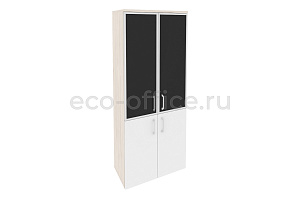Шкаф высокий широкий ONIX O.ST-1.2 R black Денвер Светлый / Белый Бриллиант фото