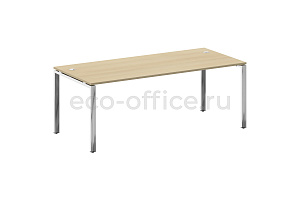 Стол рабочий руководителя METAL SYSTEM DIRECT БП.СРР-6.9 Акация Лорка / Нержавеющая сталь фото