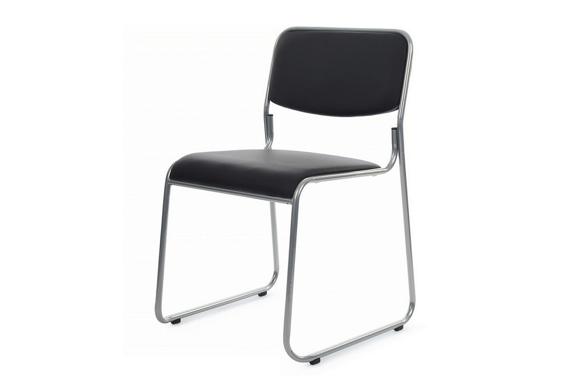 кресло rv chair nix omkl-01 чёрная экокожа / хром металл фото