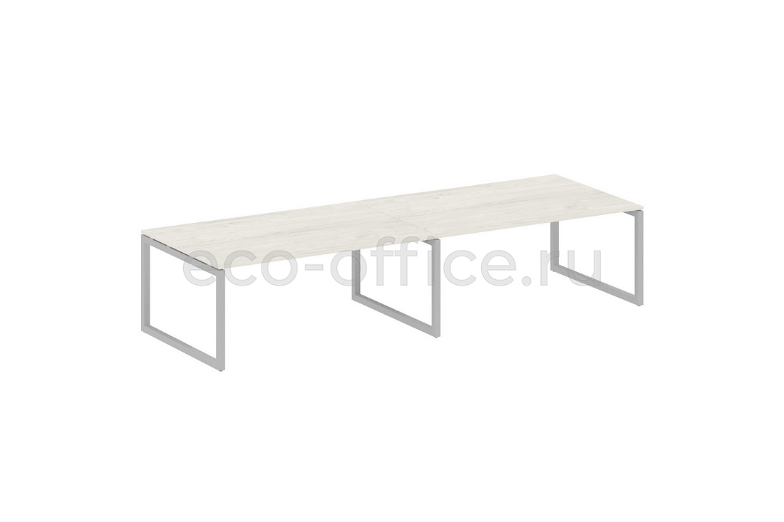 Стол переговорный (2 столешницы) METAL SYSTEM QUATTRO 5x5 50БО.ПРГ-2.5 Дуб Наварра / Серый металл  стоимость