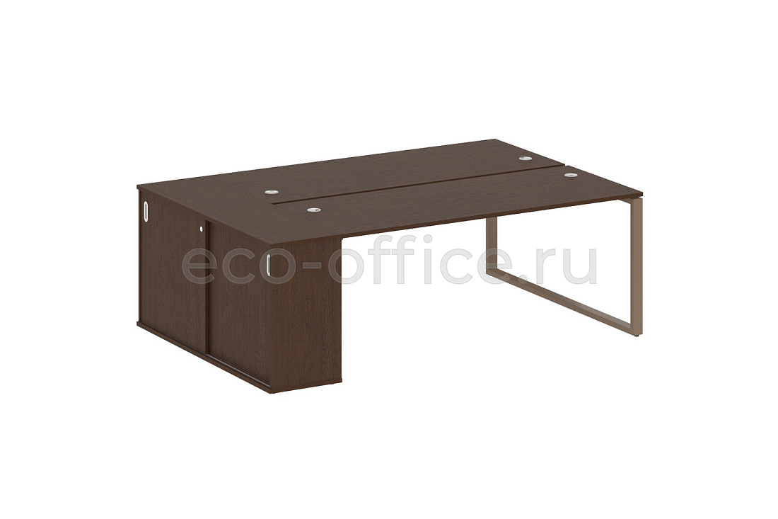 Рабочая станция с опорным шкафом-купе METAL SYSTEM STYLE БО.РС-СШК-1.5 Венге Цаво / Мокко металл  стоимость