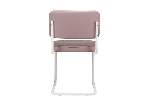 Конференц-кресло ECO-CHAIR COLOMBO Comfort CLM-05 Розовый велюр / Белый металл фото